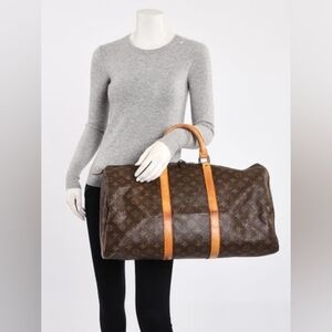Louis Vuitton Brown Monogram Keepall 50